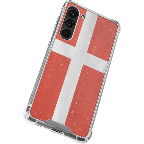 Denmark Flag Distressed Galaxy S23 Plus Clear Case